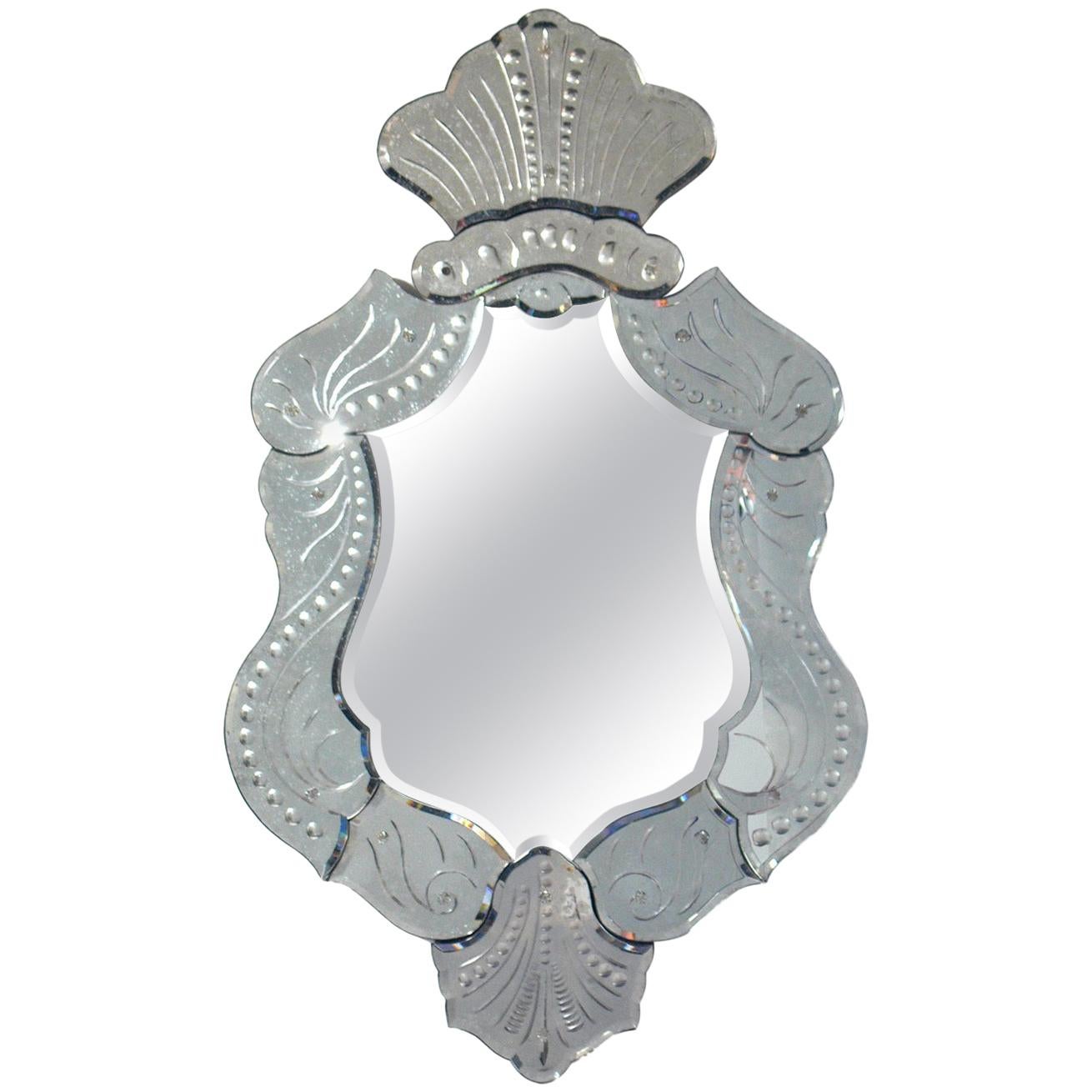 Elegant Venetian Mirror, circa 1950s