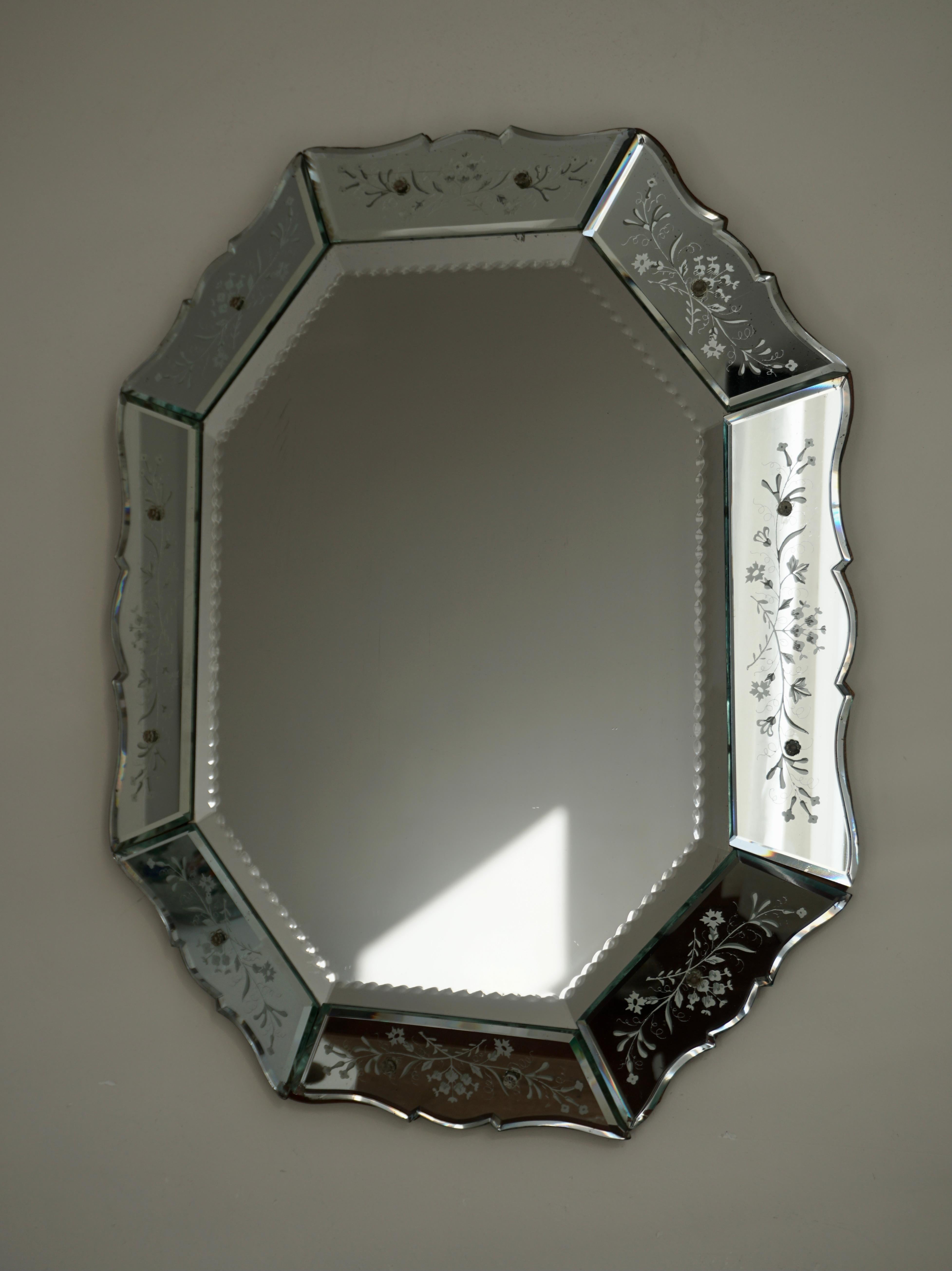 Mid-Century Modern Elegant Venetian Mirror