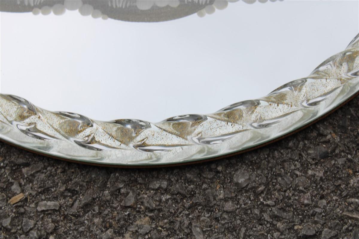 Mid-20th Century Elegant Venetian Tray Midcentury Italian Design Gold Brass Crystal Engraved For Sale