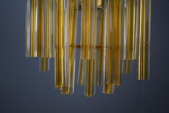 Venini Chandelier Midcentury in Gilded Glass and Brass Elegant, 1950