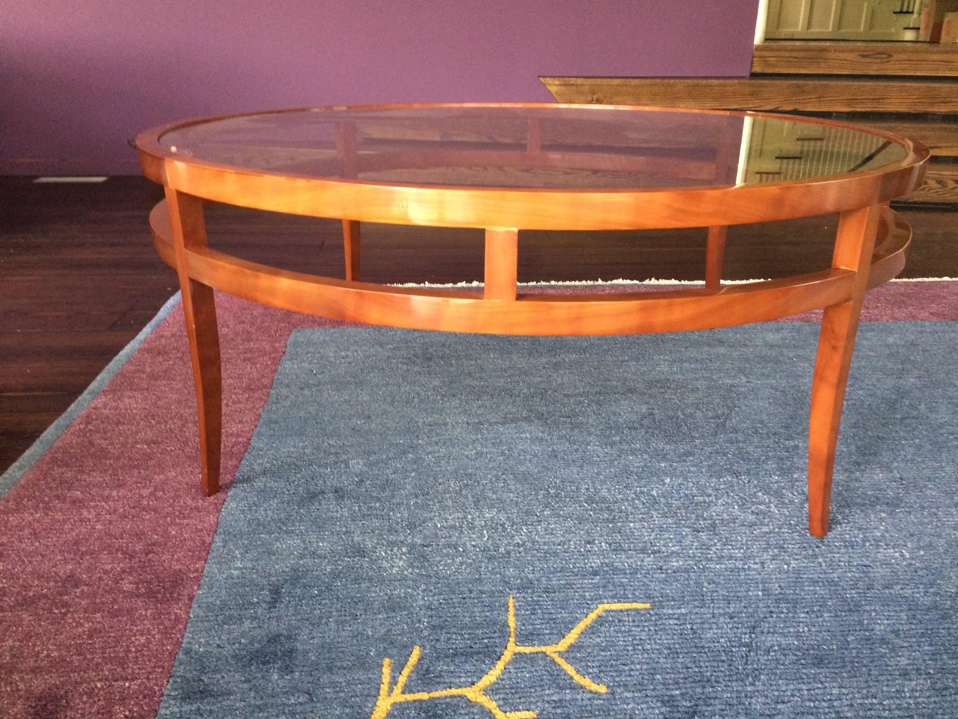 cherry and glass coffee table