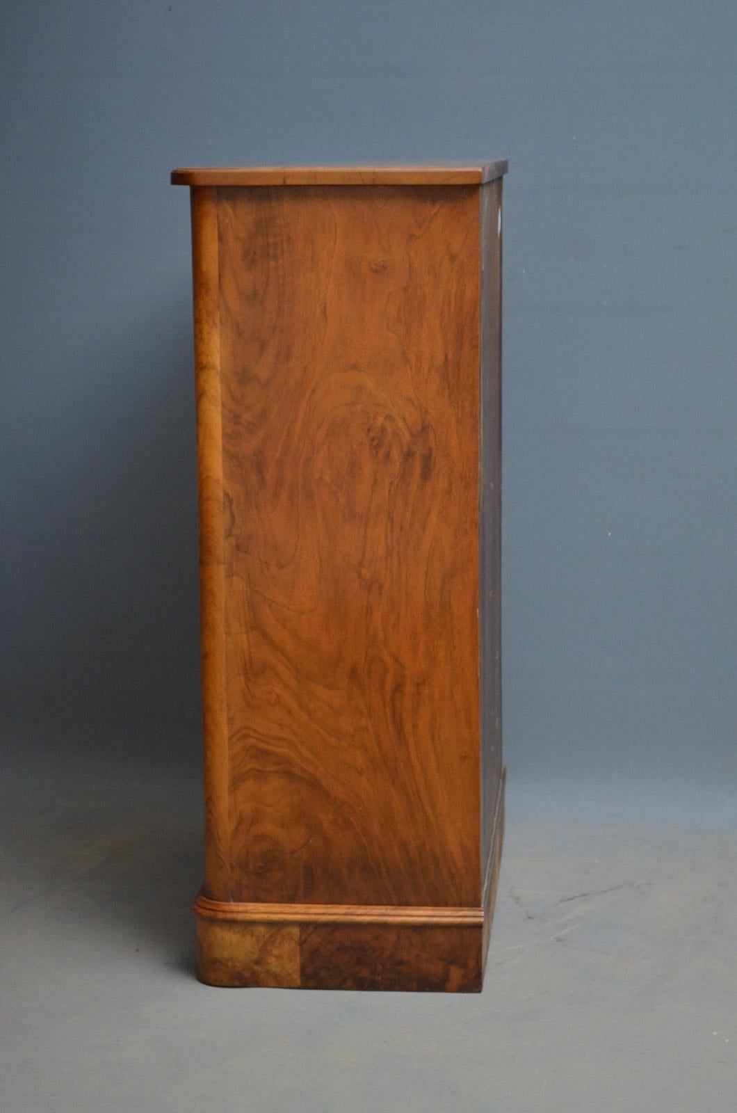 Elegant Victorian Burr Walnut Bookcase or Music Cabinet 1