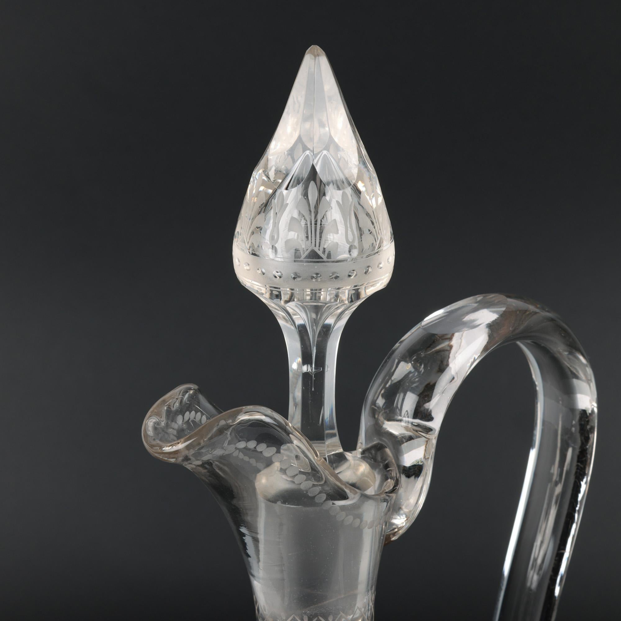 Apogée victorien Elegance Victorienne Verre Clair Gravé & Bouchon en vente