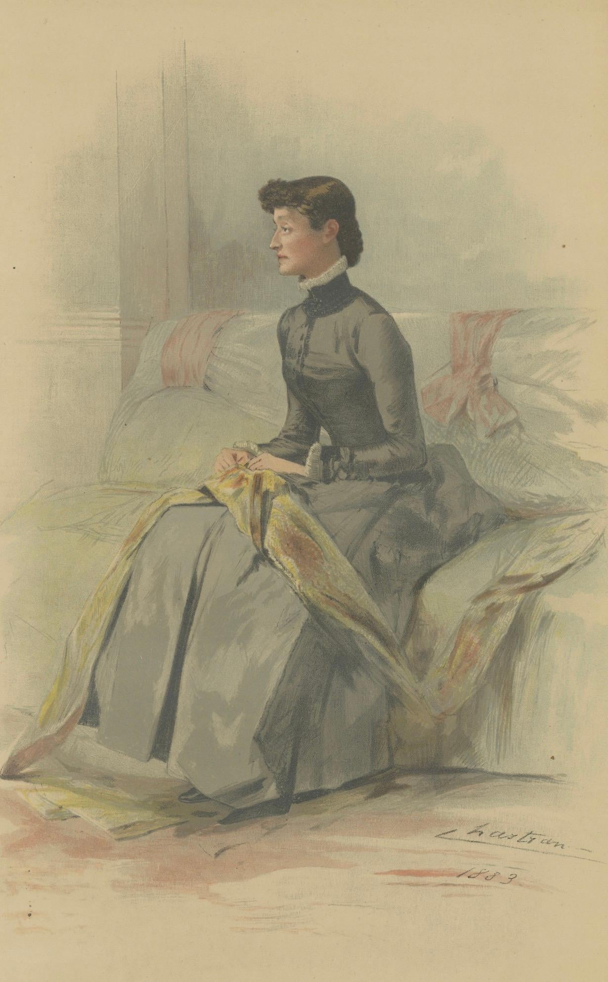Elegant Victorian Lady Portrait – Vanity Fair Marchioness of Waterford 1883
