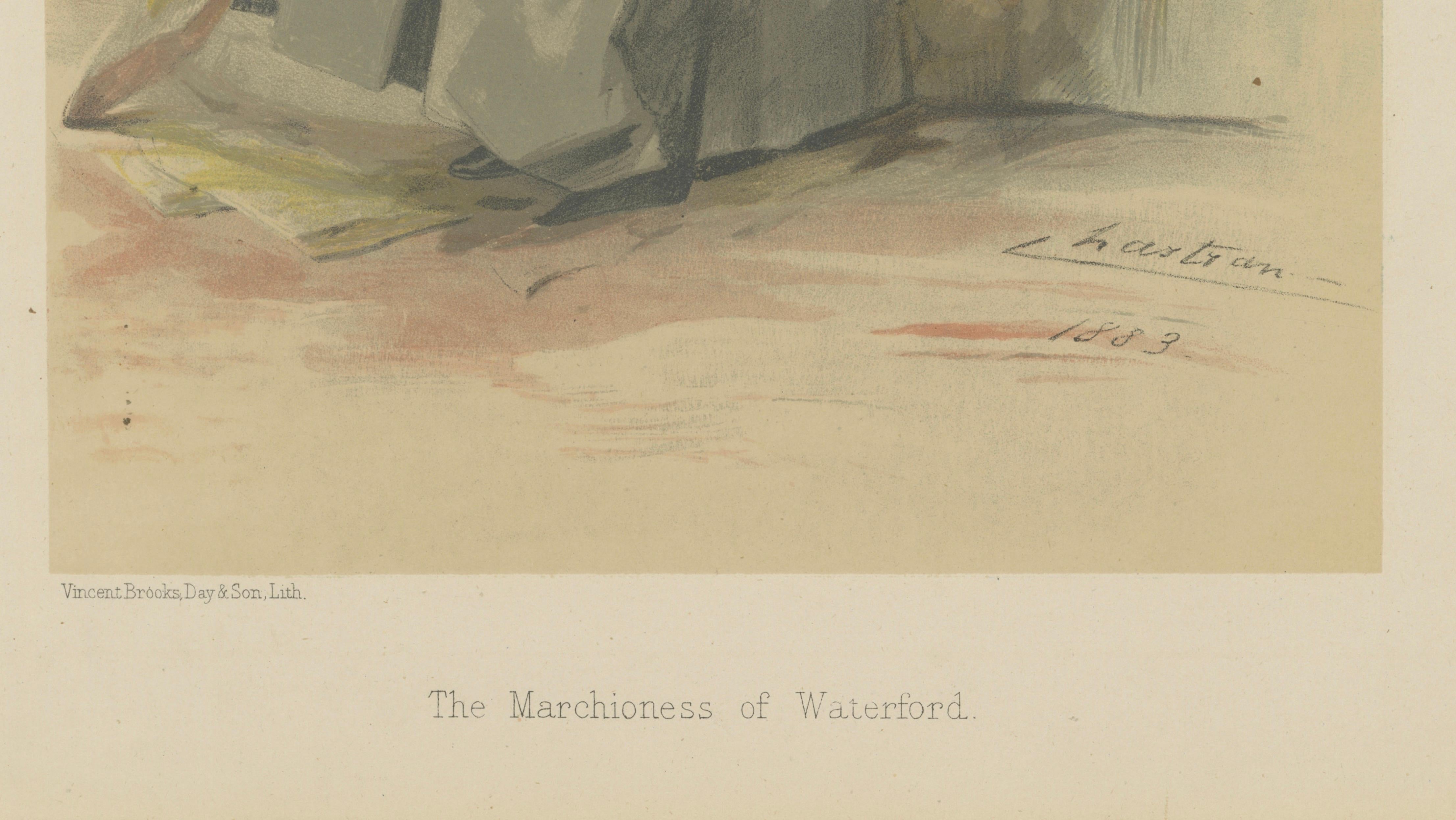 Elegant Victorian Lady Portrait – Vanity Fair Marchioness of Waterford 1883