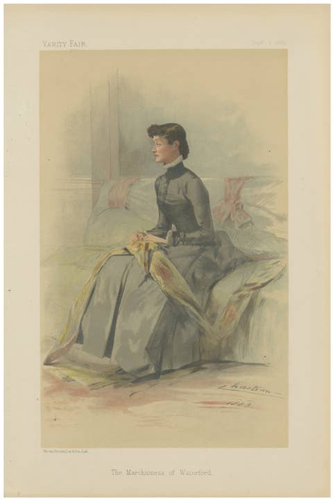 Elegant Victorian Lady Portrait – Vanity Fair Marchioness of Waterford 1883