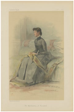 Elegant Victorian Lady Portrait – Vanity Fair Marchioness of Waterford 1883
