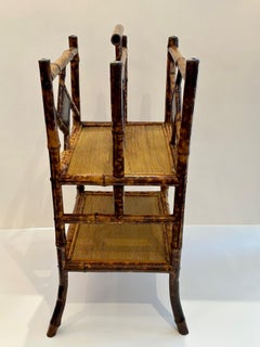 Elegant Victorian Rattan Book or Magazine Rack