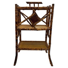 Elegant Victorian Rattan Book or Magazine Rack