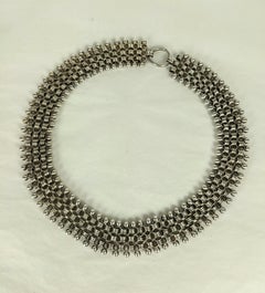 Elegant Victorian Silver Mesh Link Necklace