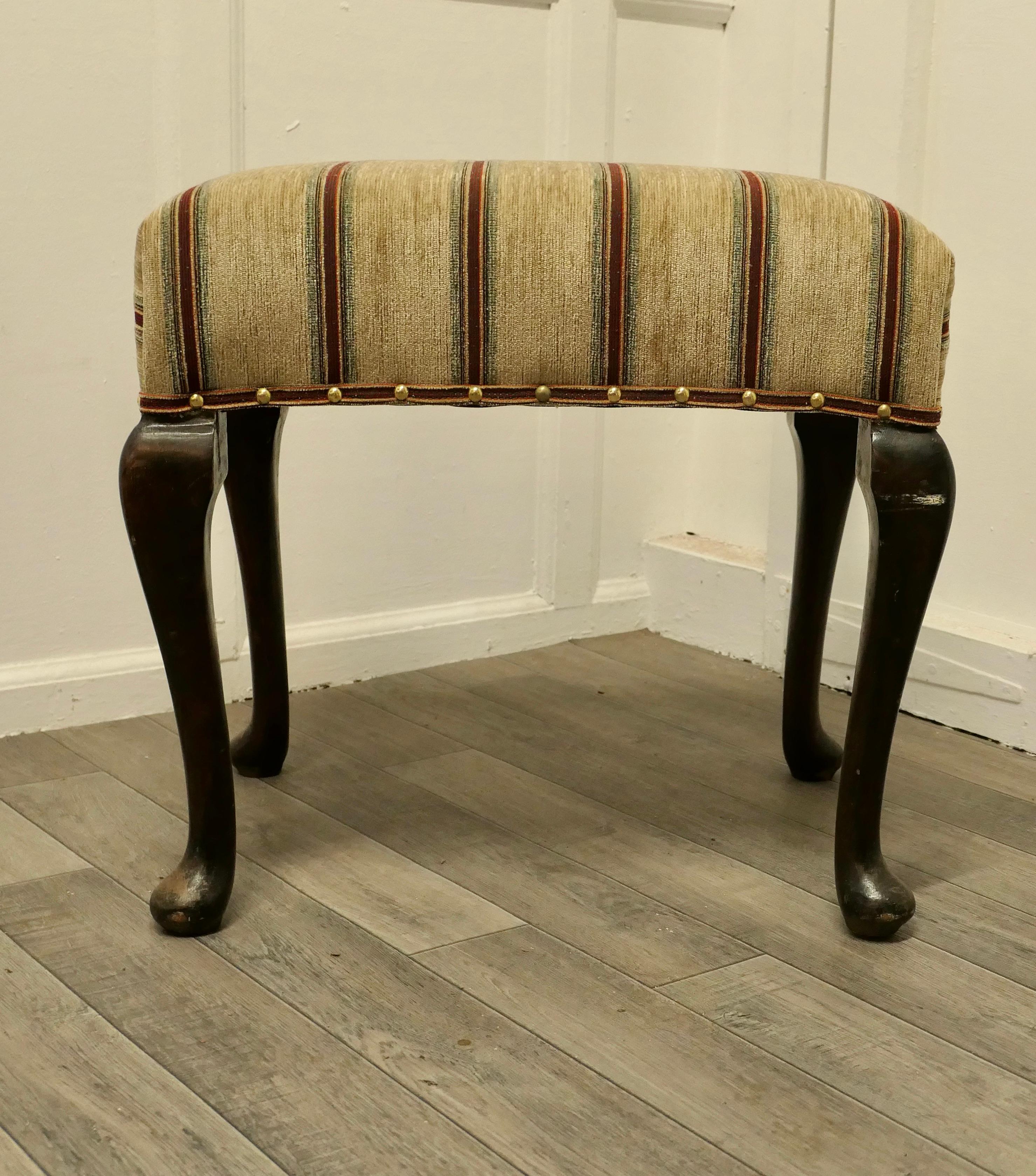 Arts and Crafts Elegant Victorian Walnut Occasional Stool For Sale