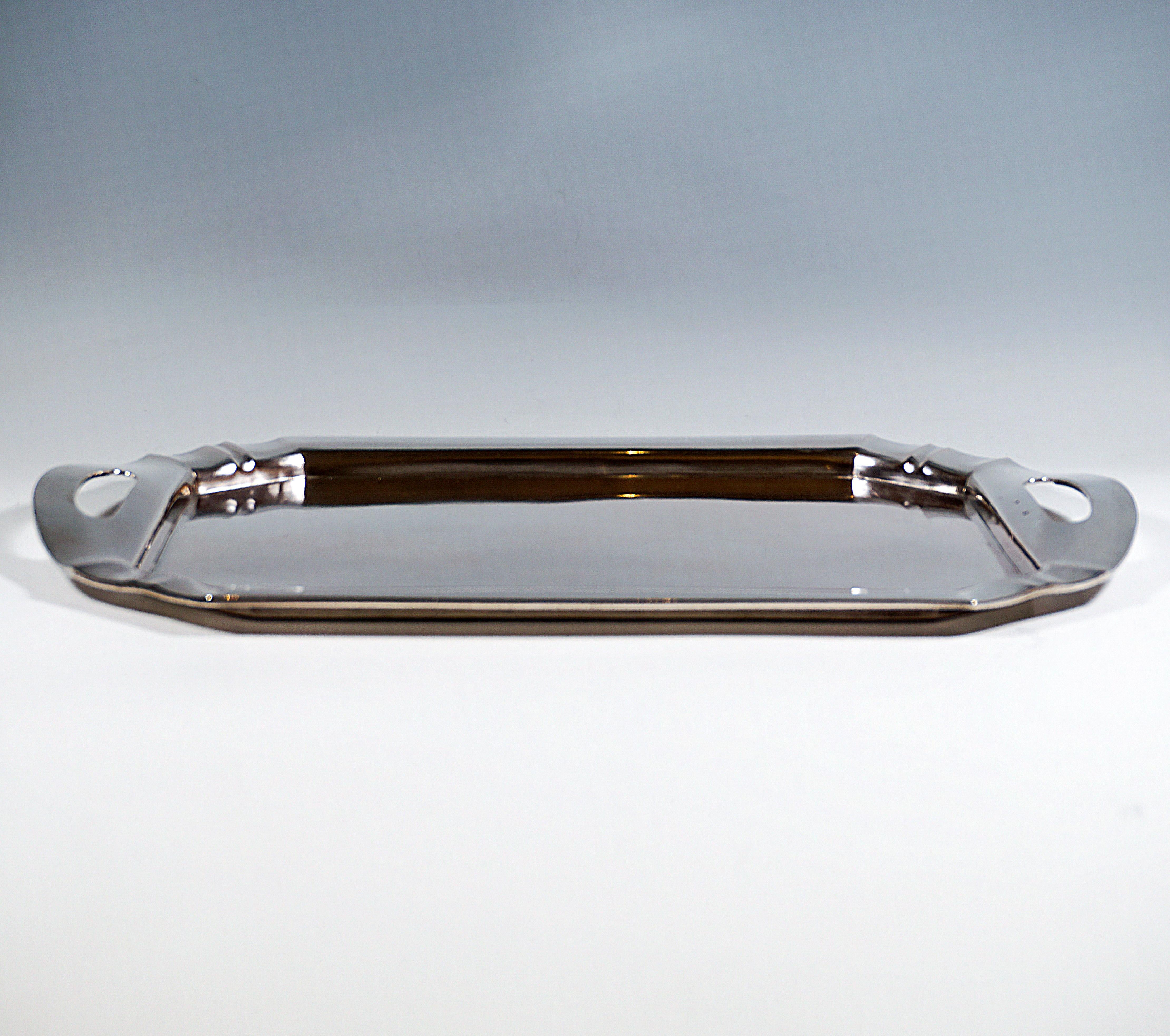 Hand-Crafted Elegant Viennese Silver Art Nouveau Tray, by Karl Berger, Around 1900 For Sale