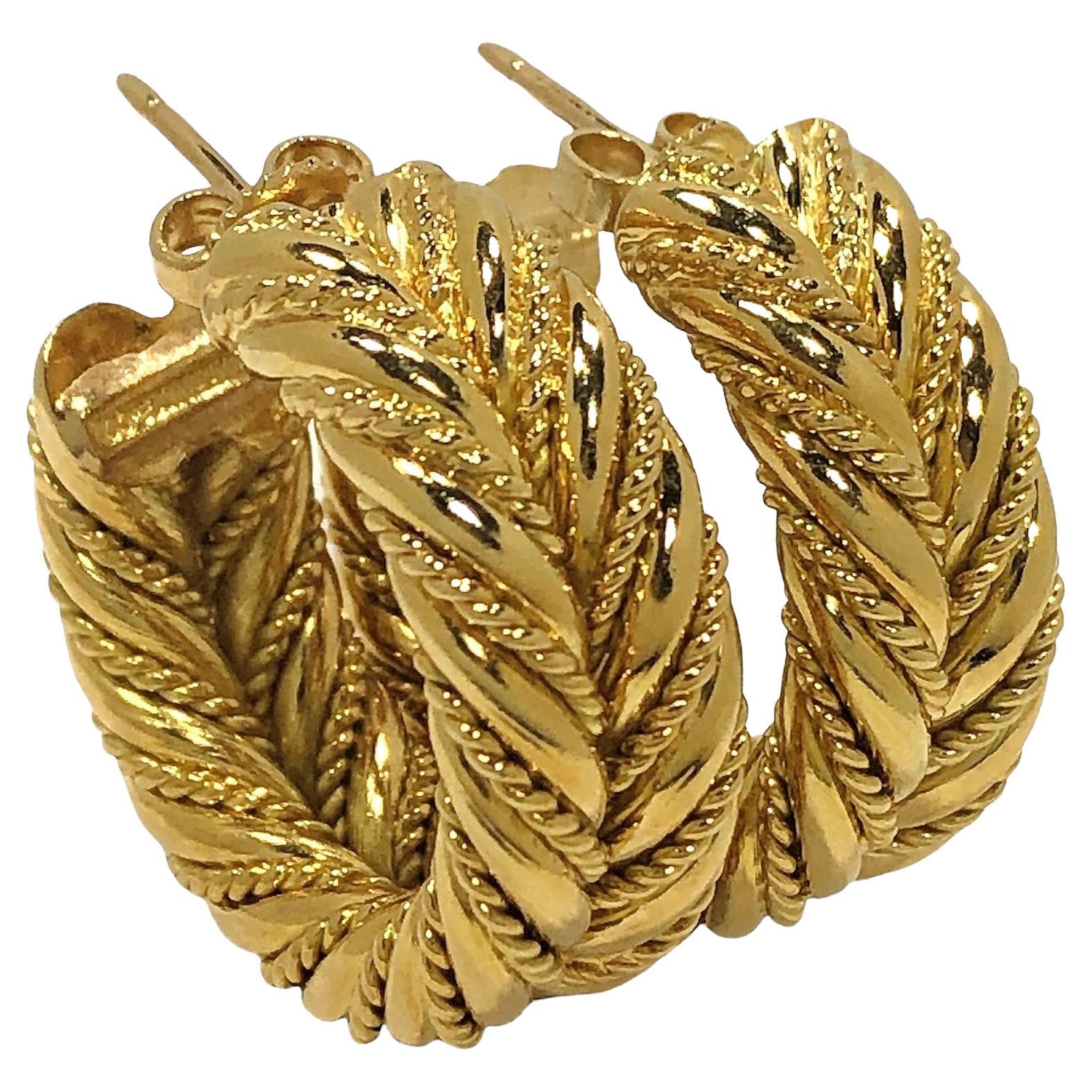 Tiffany and Co. Gold Hoop Earrings at 1stDibs