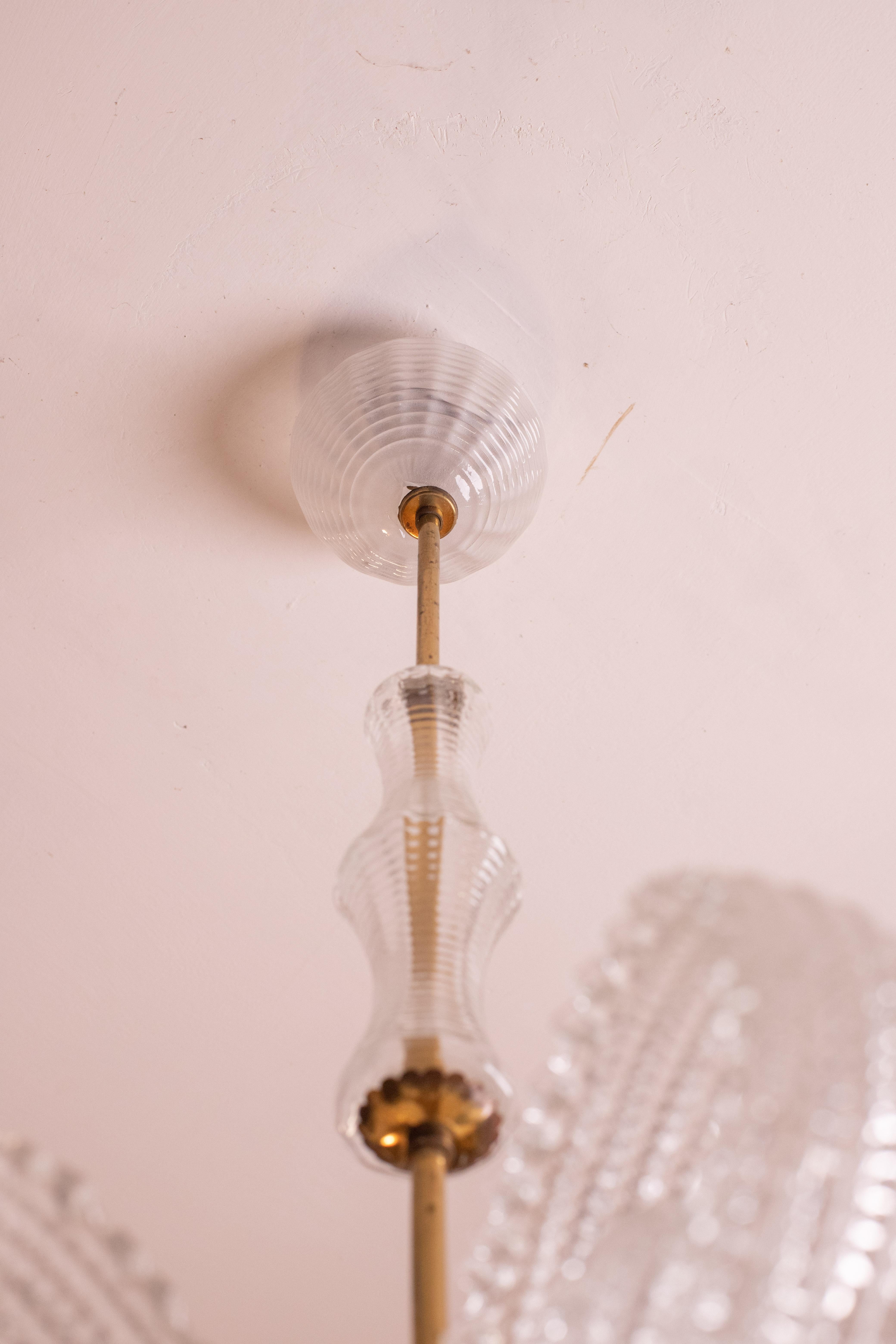 Elegante lampadario d'epoca Art Decò Barovier & Toso, anni '40 in vendita 2