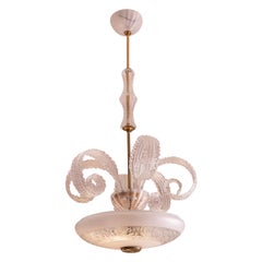 Eleganter Vintage Art Decò Barovier & Toso Kronleuchter, 1940er Jahre