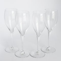 Elegante Baccarat Vintage "St. Juego de 4 copas de champán de cristal "Remy" Francia años 80