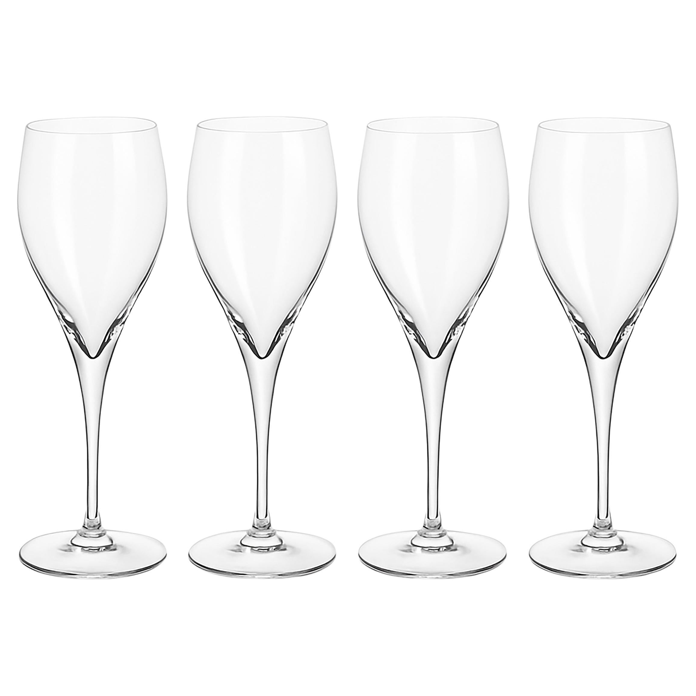 Elegant Baccarat Vintage "St. Flûtes à champagne en cristal "Remy" Lot de 4 France années 80 en vente