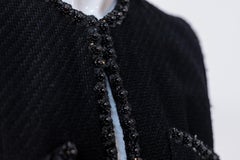 Elegant Vintage Black Skirt Suits with Fine Decoration