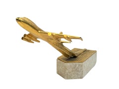Elegant vintage Boeing 747 Airplane Model on Marble Base, Italy