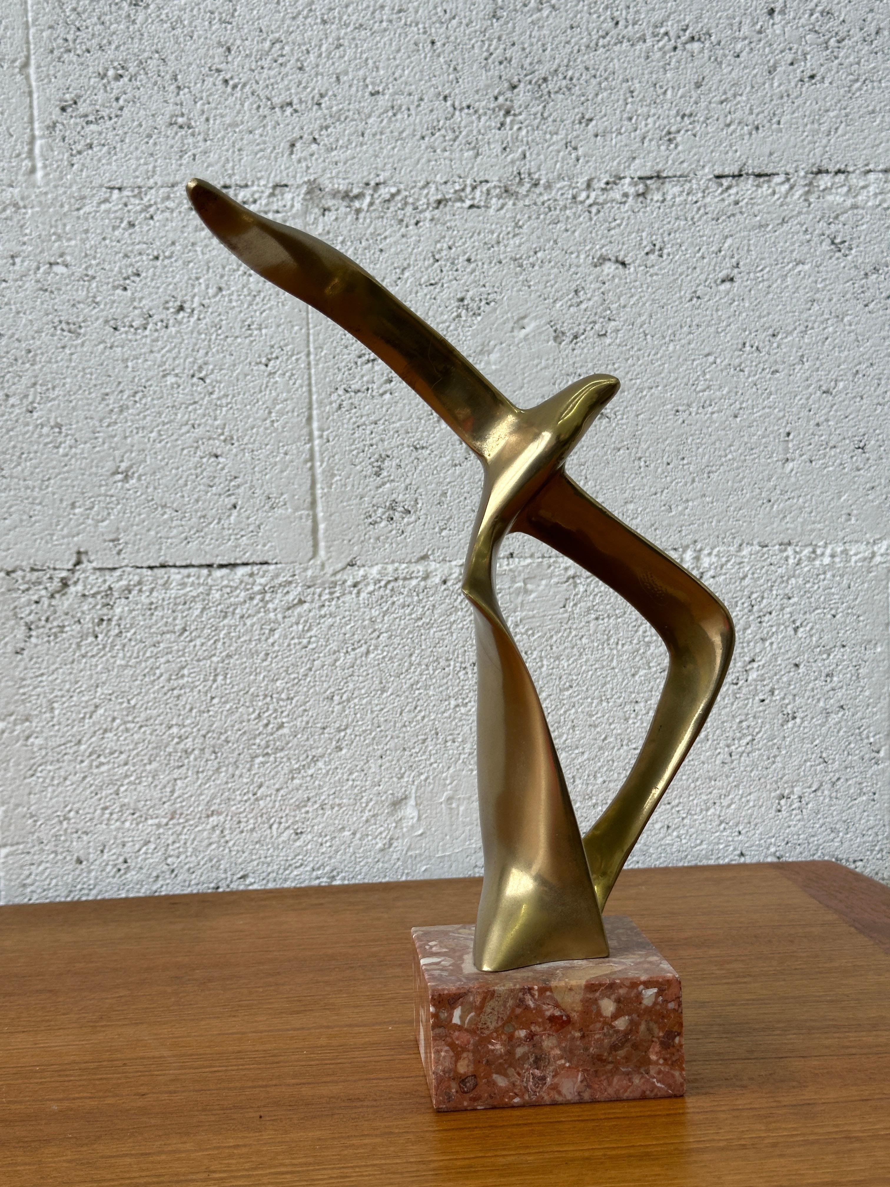 Elegante scultura in ottone vintage - Uccelli stilizzati (anni '70) In condizioni buone in vendita a Genève, GE