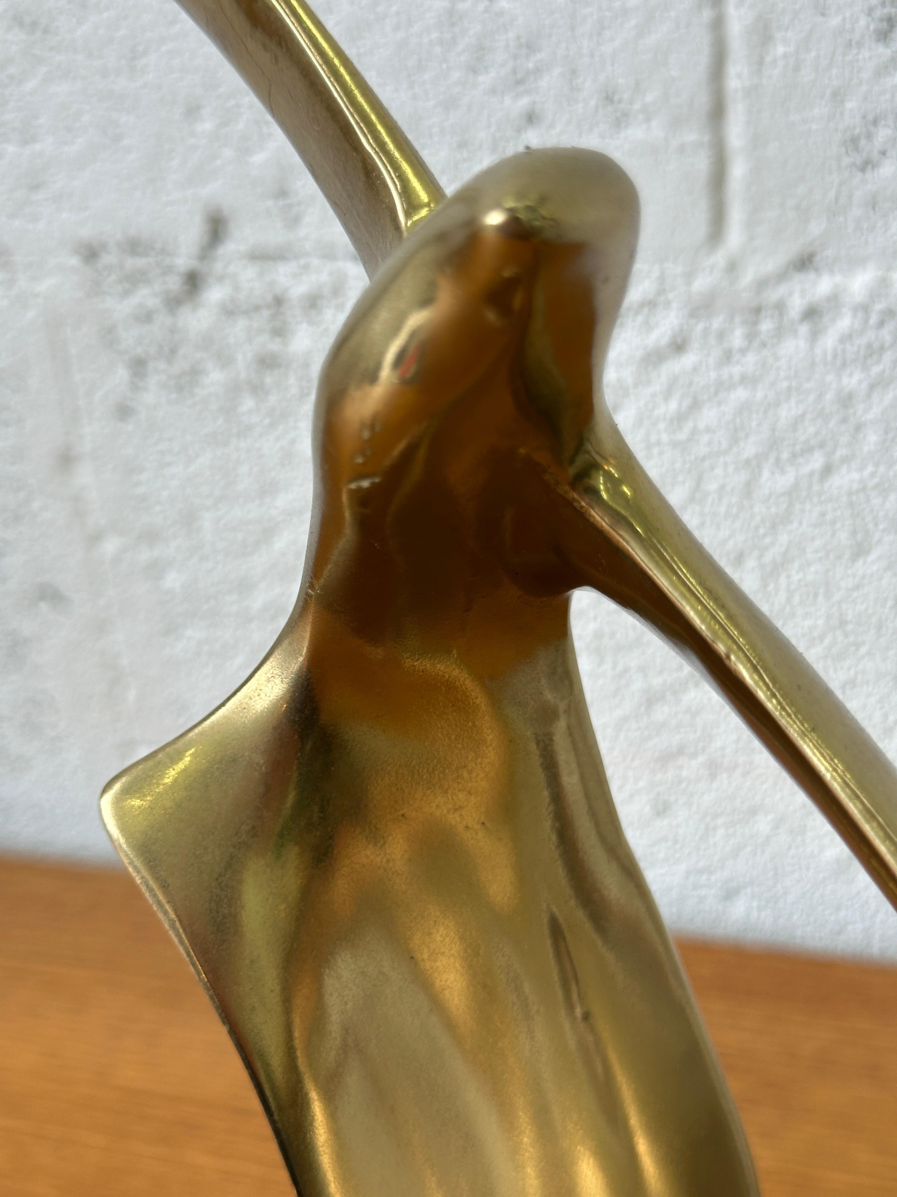 Elegante scultura in ottone vintage - Uccelli stilizzati (anni '70) in vendita 1