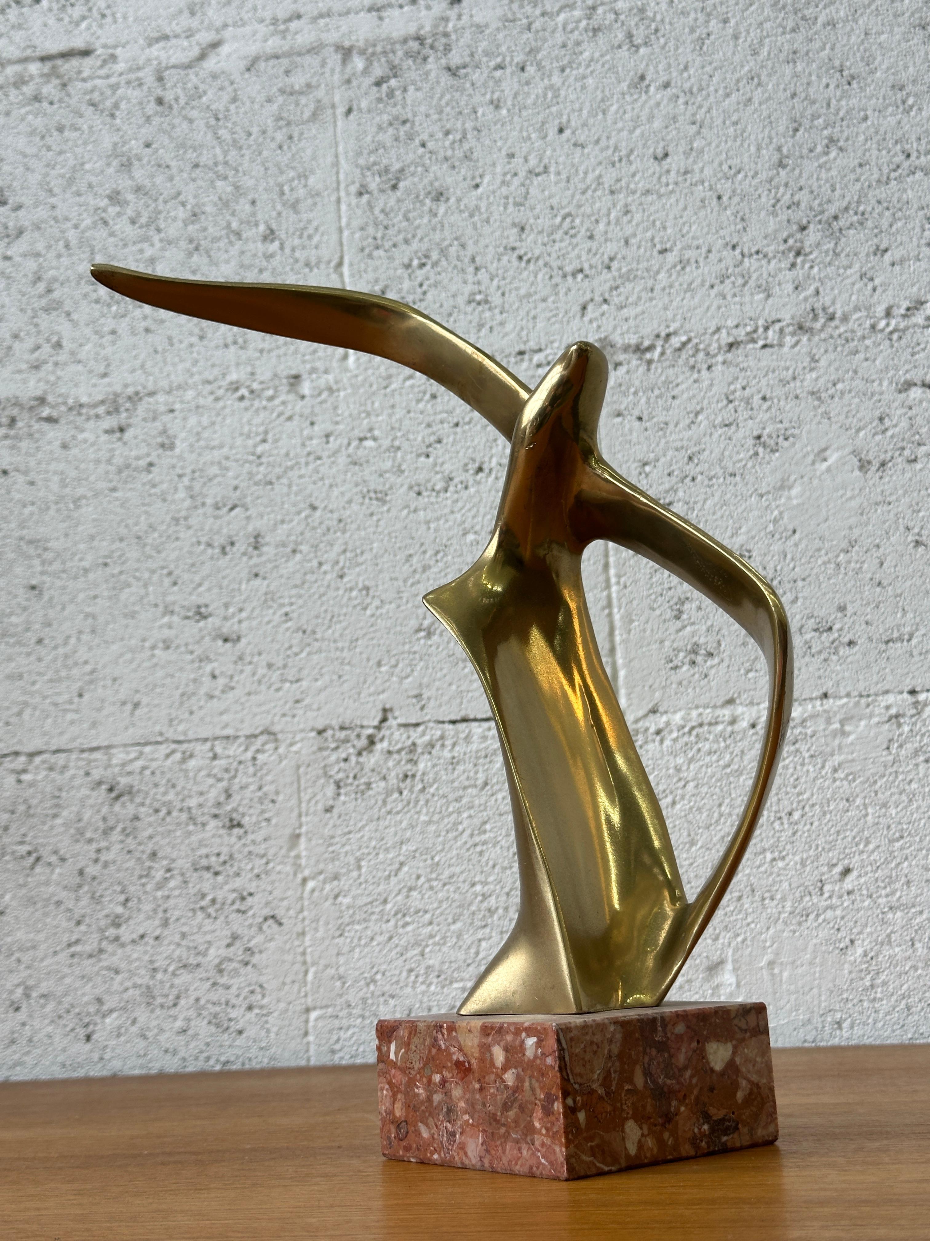 Elegante scultura in ottone vintage - Uccelli stilizzati (anni '70) in vendita 4