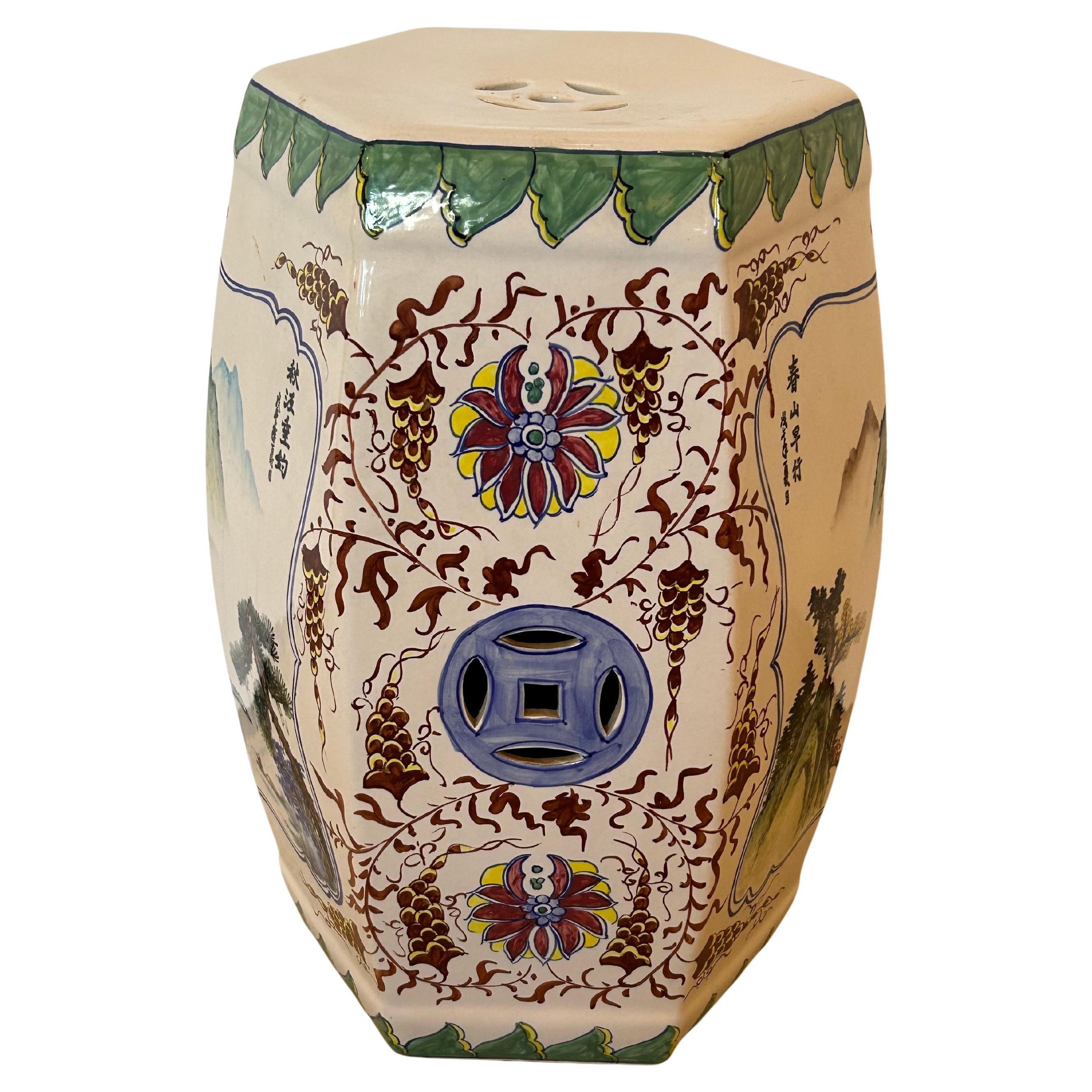 Elegant Vintage Chinesisch Garten Hocker im Angebot