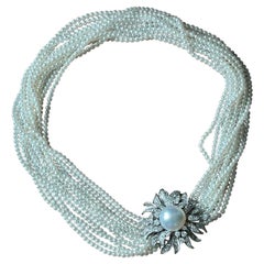 Elegante Vintage Zuchtperlenkette Meister Zurich