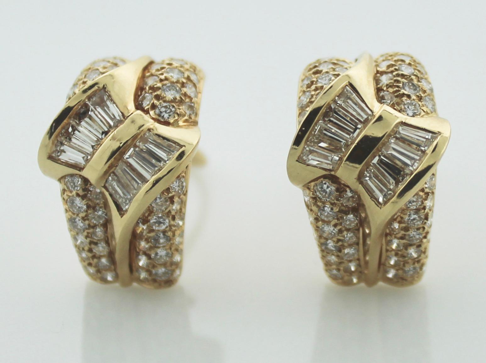 Elegante Vintage-Diamant-Clip-Ohrringe mit Schleife-Motiv für Damen oder Herren im Angebot