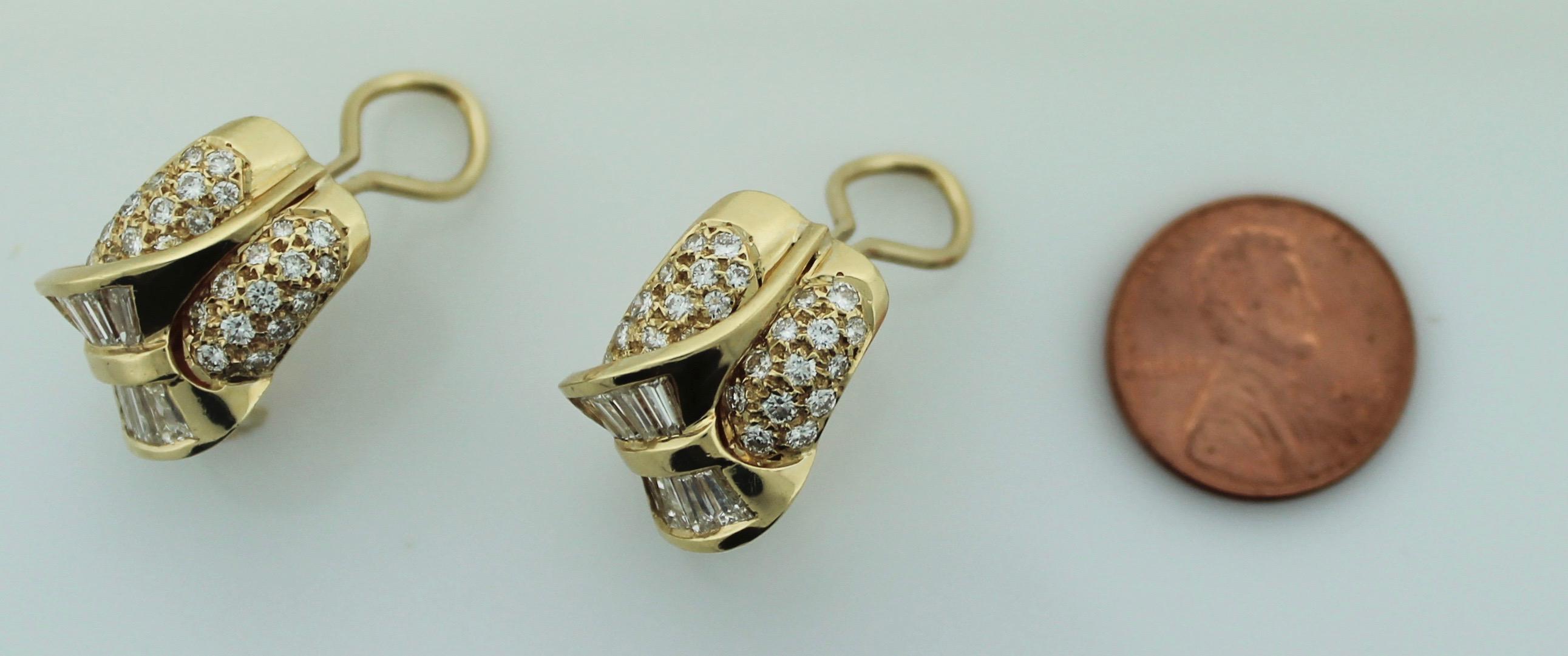 Elegante Vintage-Diamant-Clip-Ohrringe mit Schleife-Motiv im Angebot 4