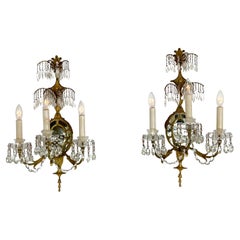 Elegant Vintage French-Style Crystal Wall Sconce