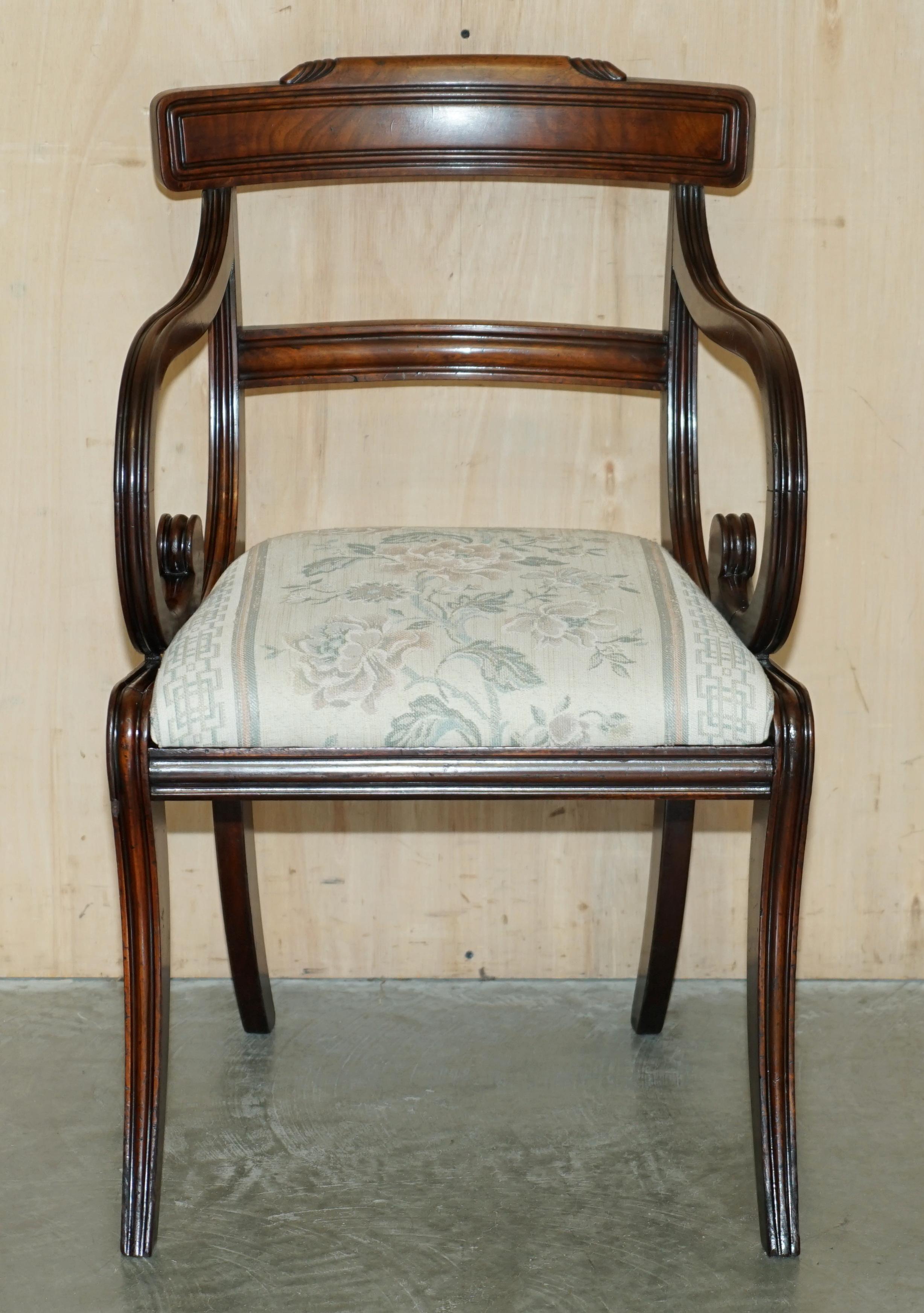 Royal House Antiques

Royal House Antiques is delighted to offer for sale this very elegant English Regency Gillow's style office desk armchair with saber legs 

Please note the delivery fee listed is just a guide, it covers within the M25 only for