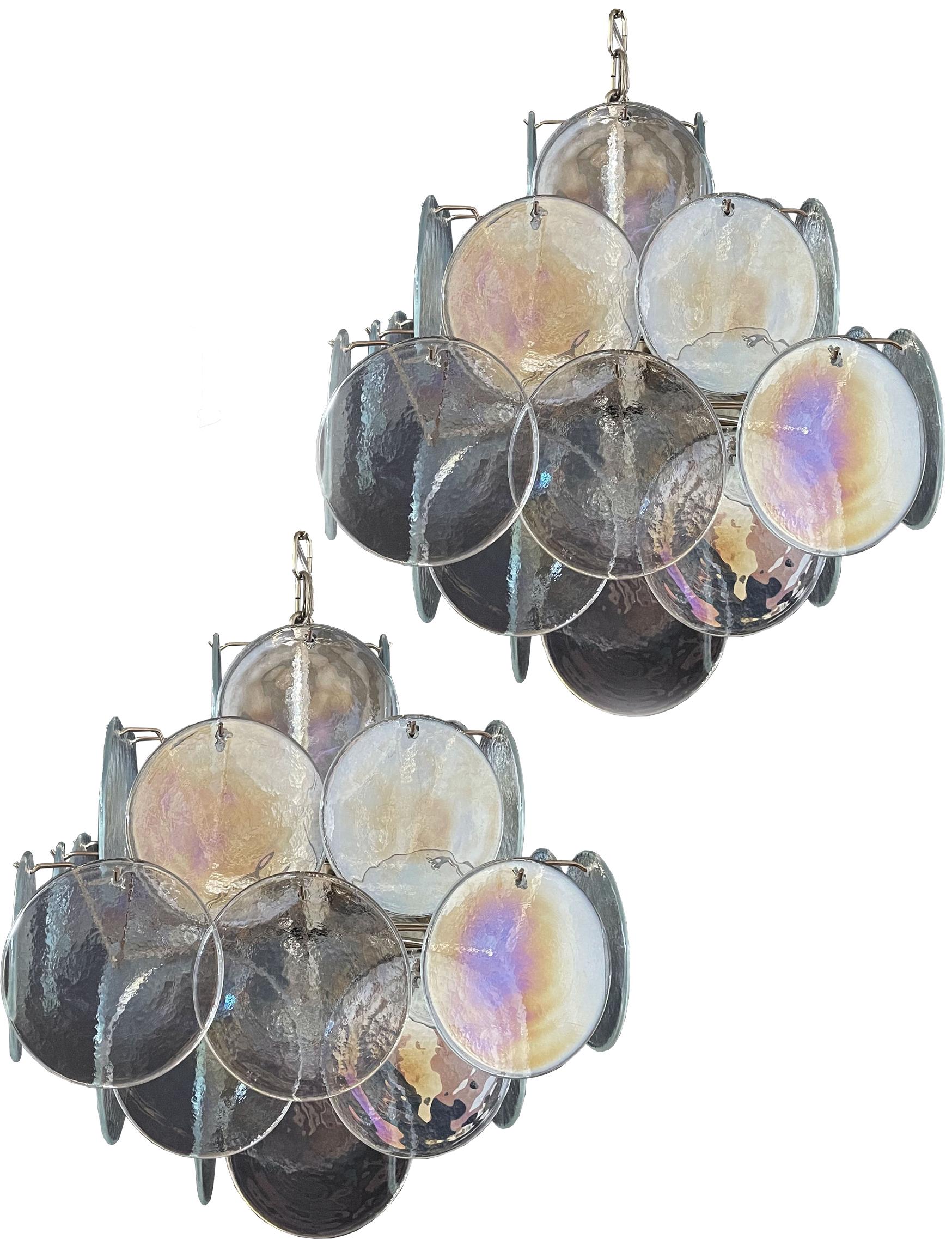 Elegant Vintage Italian Murano Chandelier in Vistosi Style For Sale 11