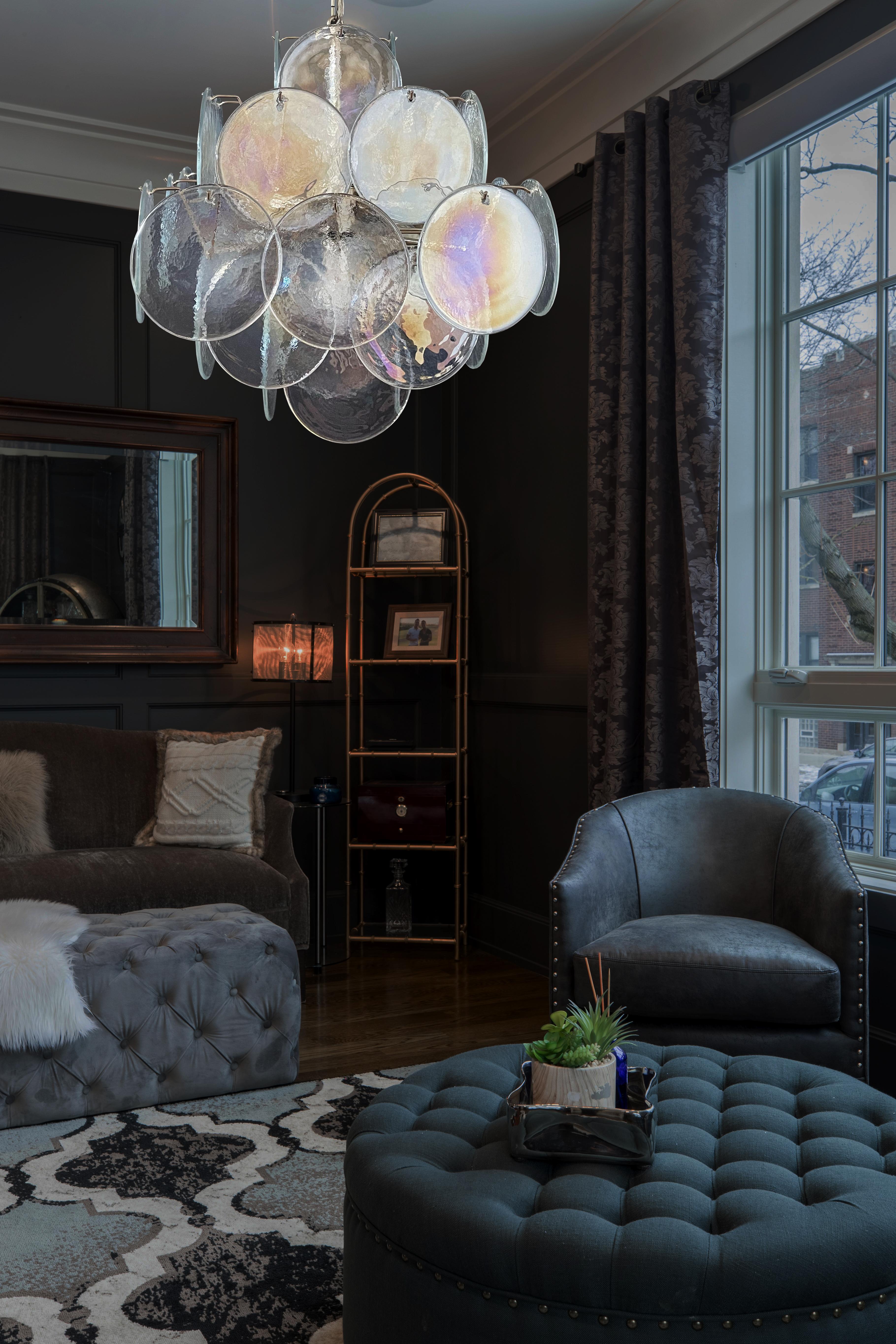 Elegante lampadario vintage di Murano in stile Vistosi in vendita 2