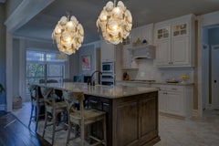 Elegant Vintage Italian Murano Chandeliers, 24 Clear and Amber