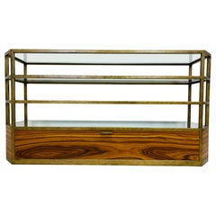 Elegant vintage Italian shelving console. Elegant vintage Italian shelving console.