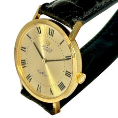 Elegant Vintage Mens Rolex Cellini Dress Wrist Watch with Roman Numeral Dial