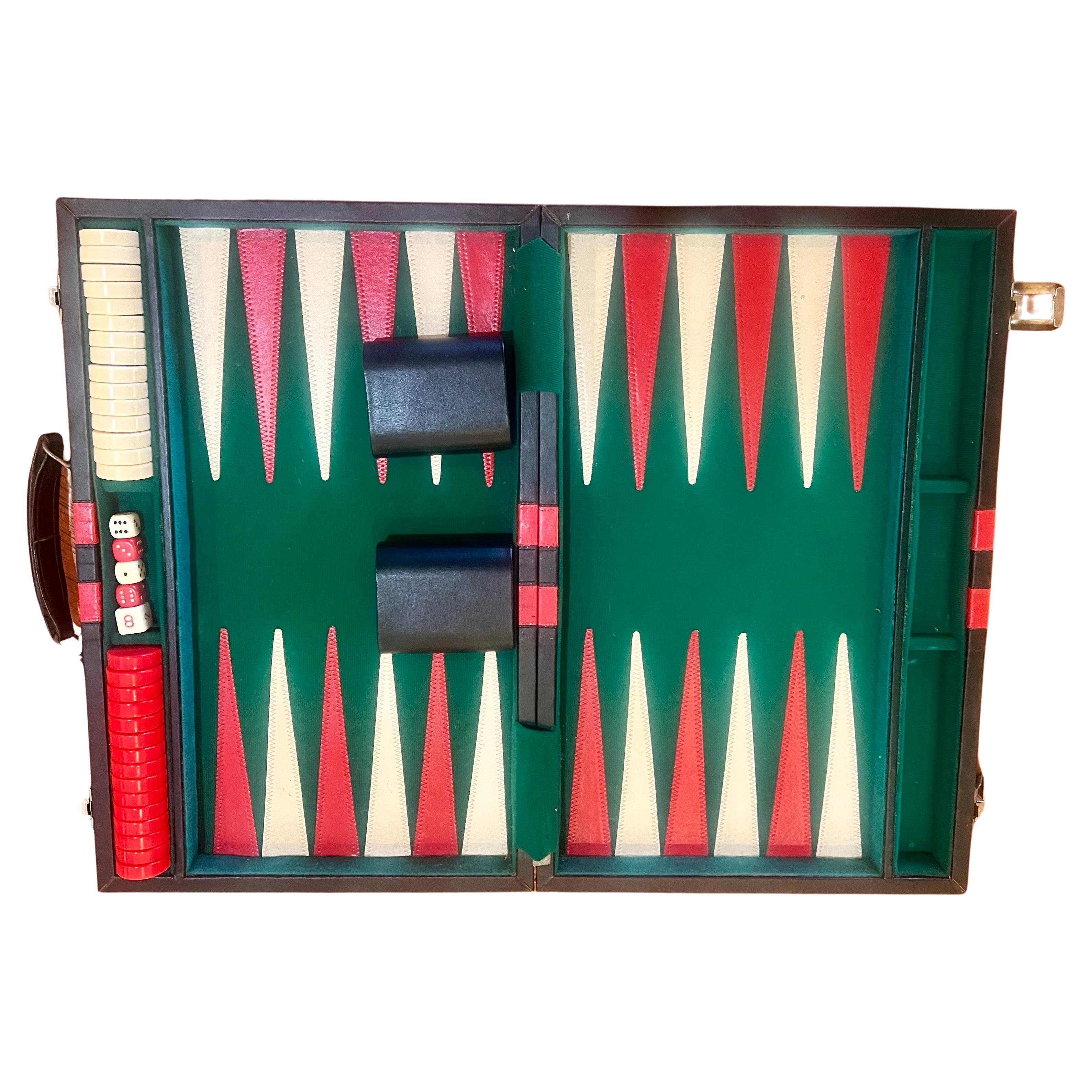 Elegante Eleganz  Backgammon-Set im Designer-Stil aus der Mitte des Jahrhunderts 1970er Portafolio (Postmoderne)