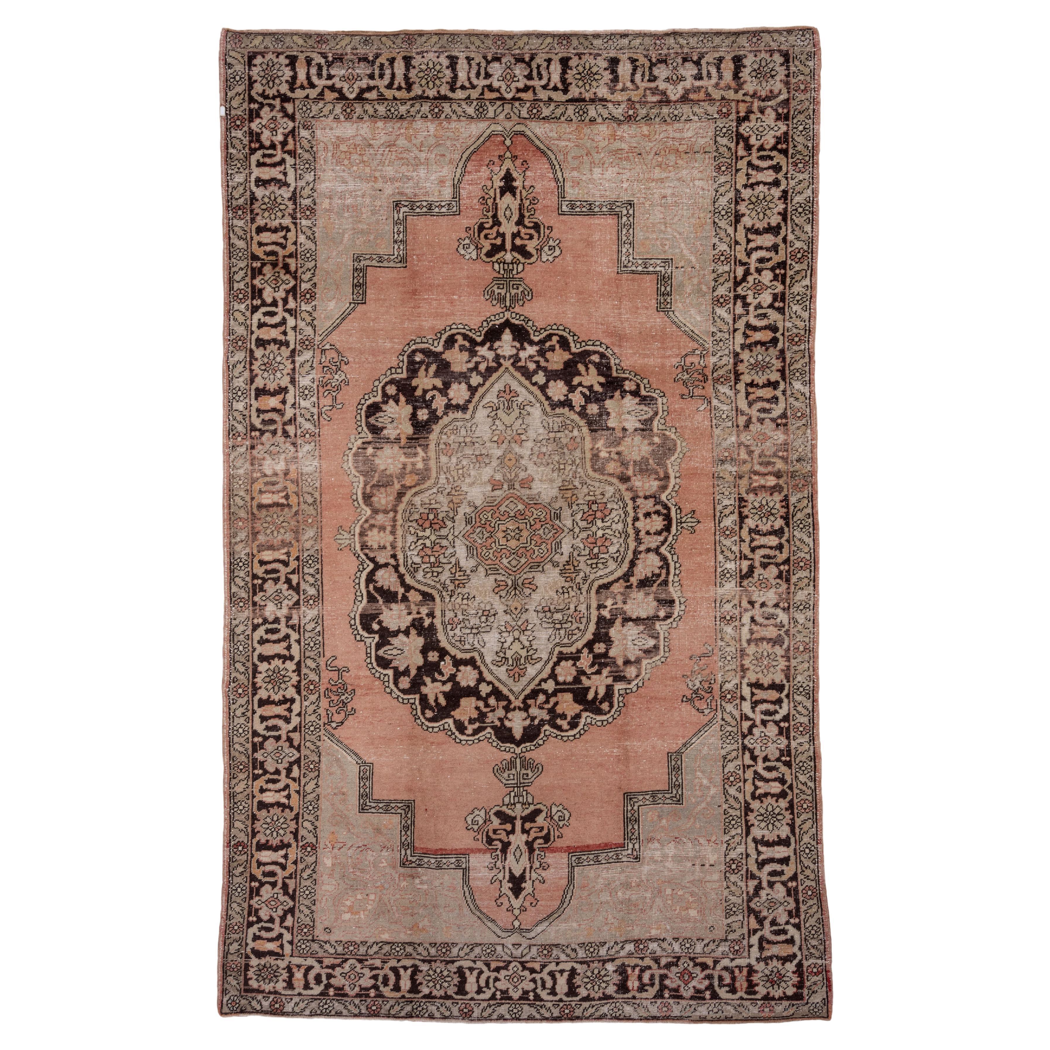 Elegant Vintage Oushak Large Central Medallion