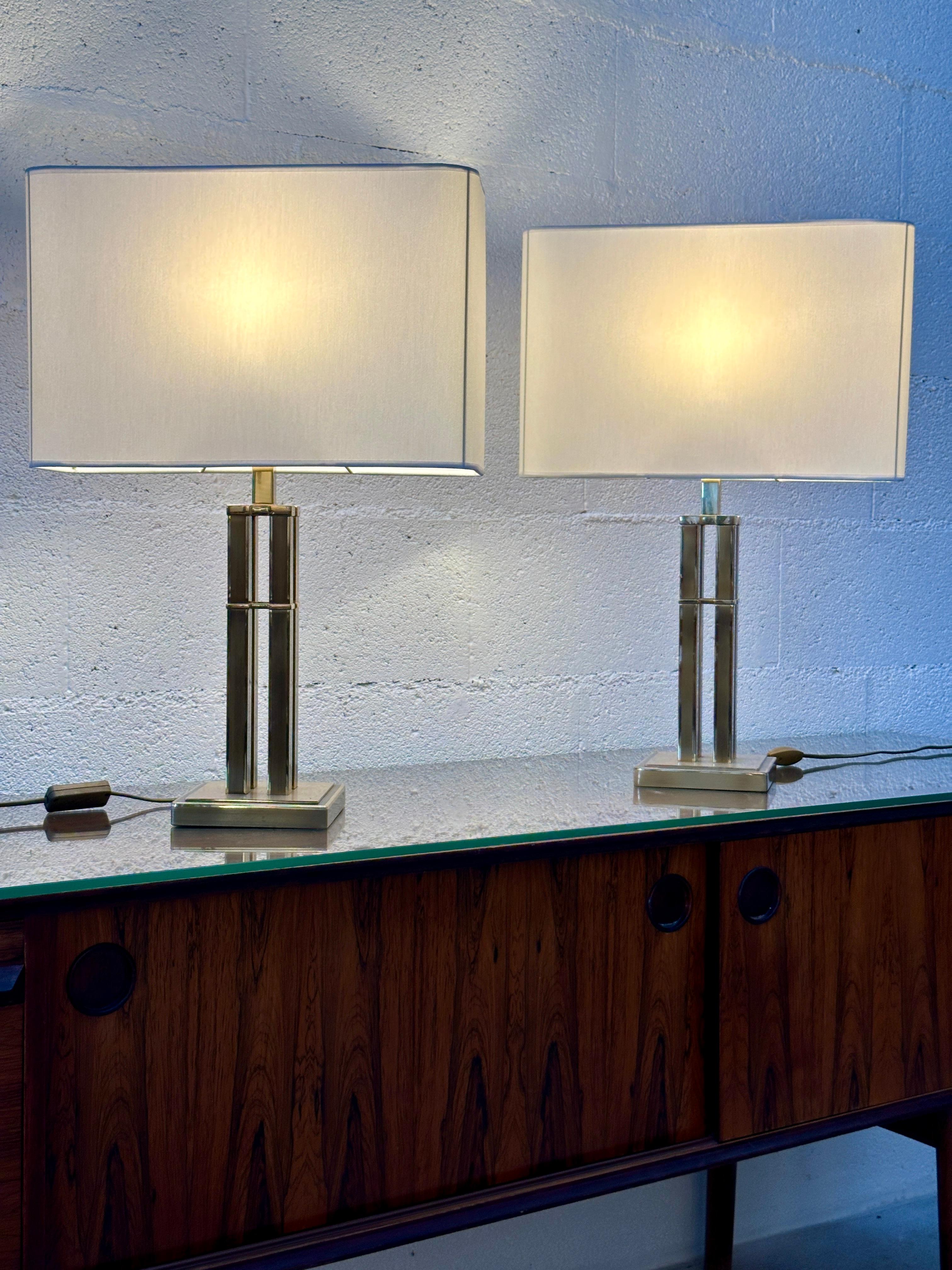 Elegant vintage pair of Romeo Rega-style table lamps, Italy circa 1970s For Sale 8