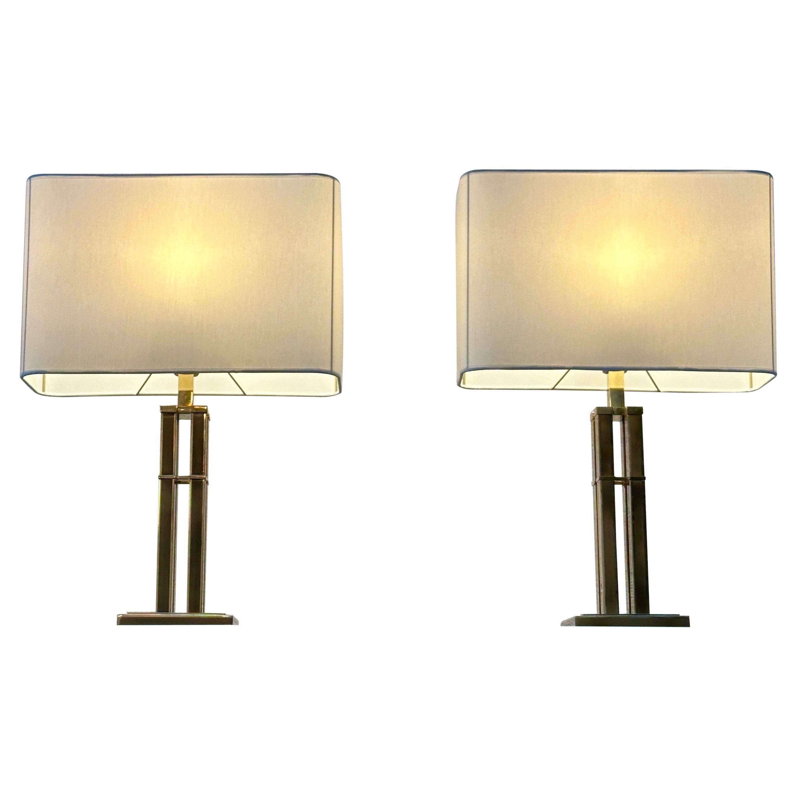Elegant vintage pair of Romeo Rega-style table lamps, Italy circa 1970s For Sale
