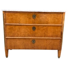 Elegant Vintage Pine and Burlwood Chest of Drawers