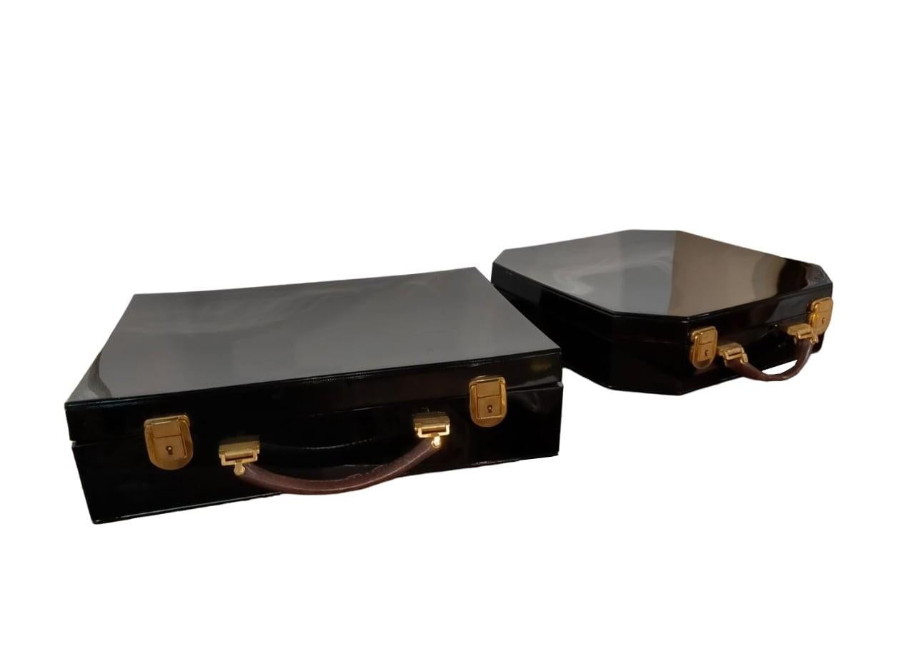 Elegant vintage tortoiseshell resin suitcases, 19th century.

Elegant Vintage Suitcases, 19th Century.

Exclusive and stylish vintage suitcases for precious items or documents.
The suitcases are made of high-quality tortoiseshell resin, giving them