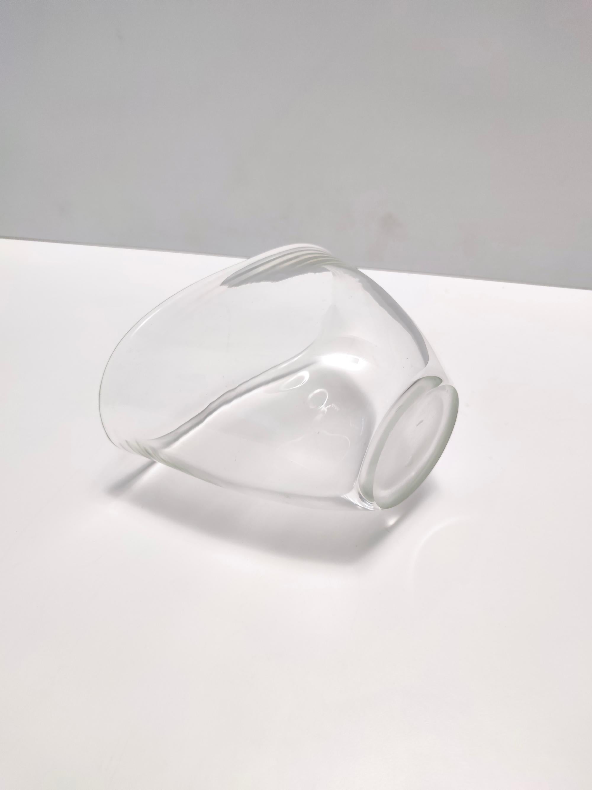 Élégant vase vintage transparent en verre de Murano soufflé à la main, Italie en vente 1