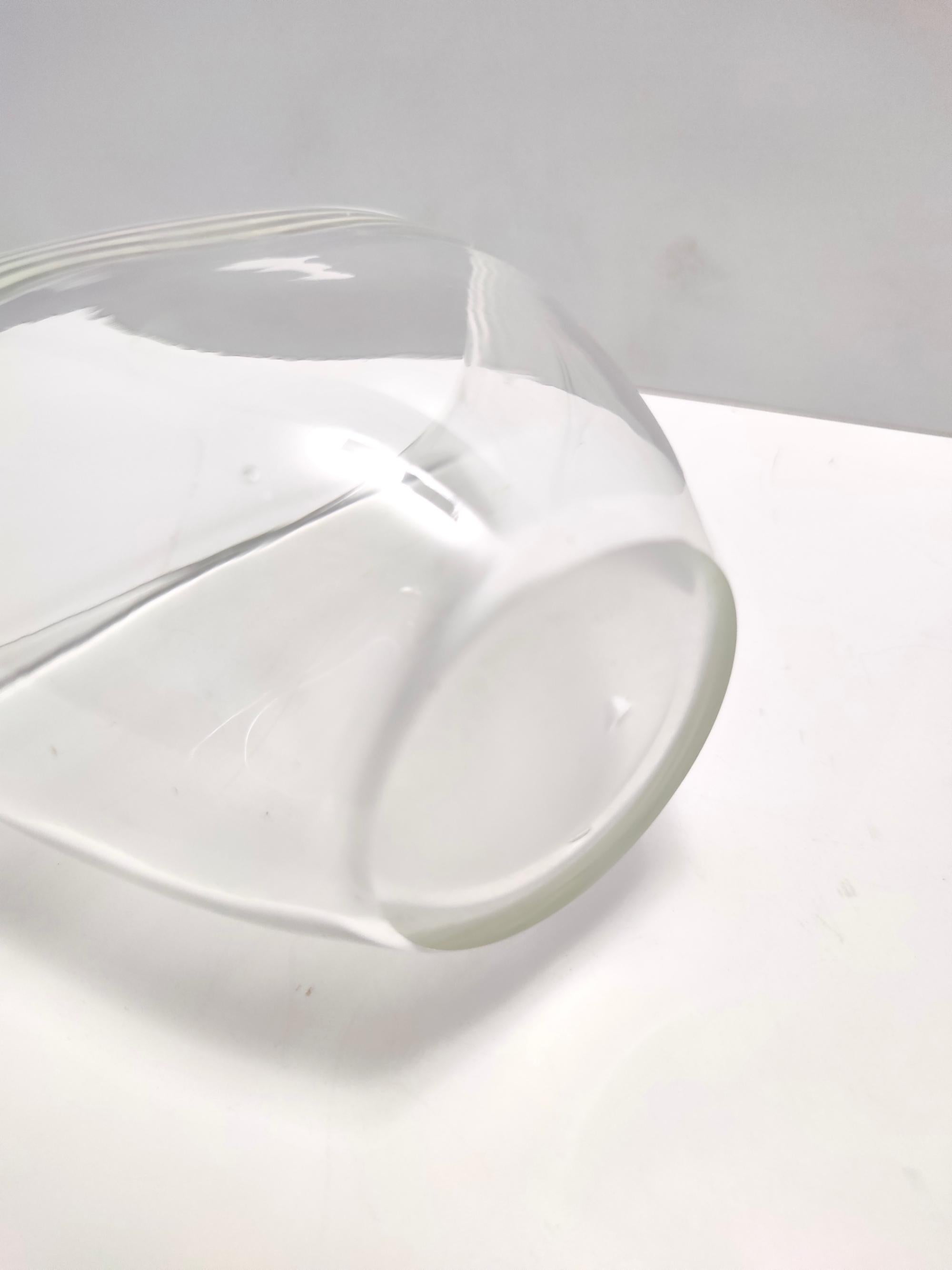 Elegante Vase aus transparentem mundgeblasenem Murano-Glas, Italien im Angebot 2