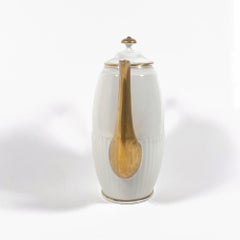 Elegant Vintage White and Gold Porcelain Teapot – 1940s