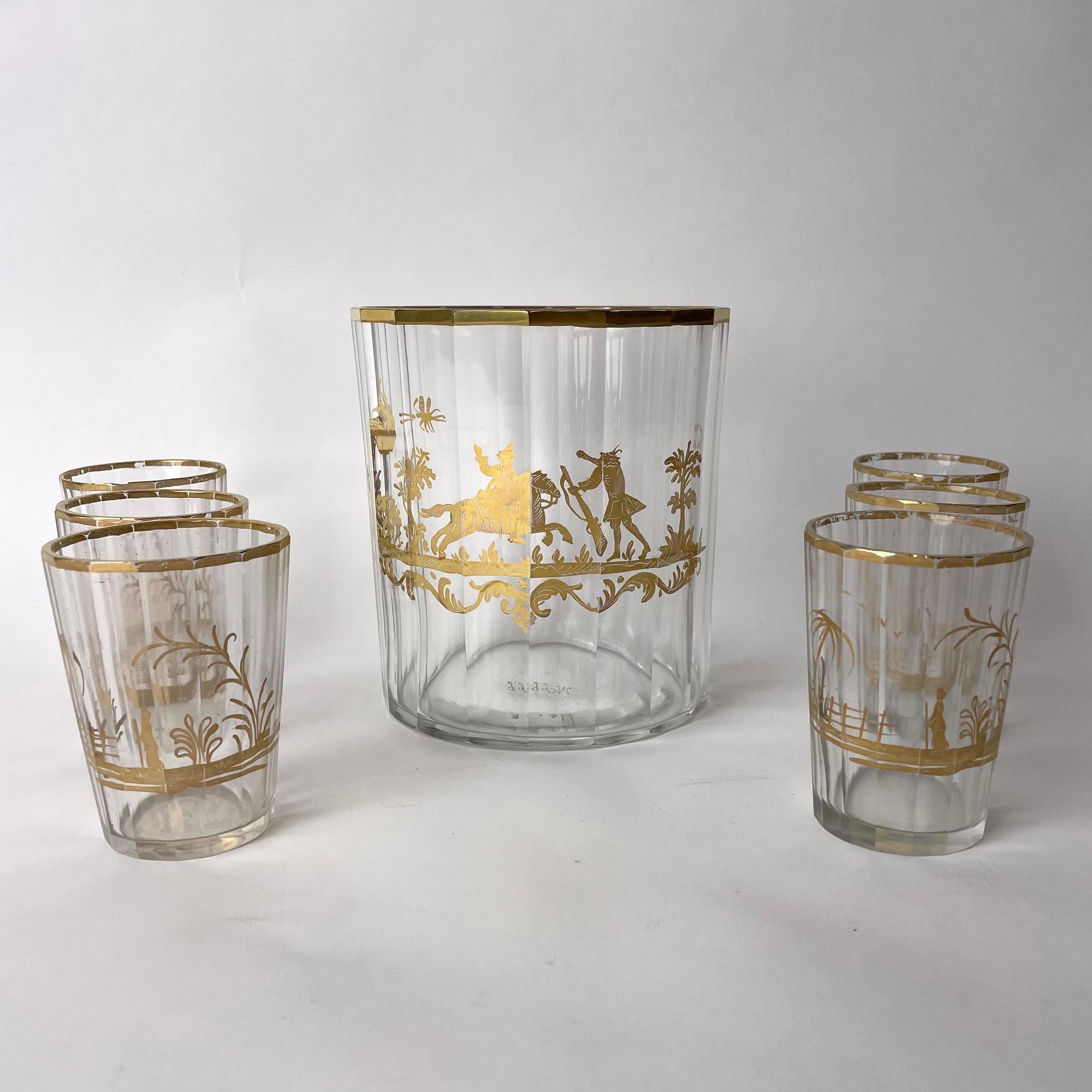 European Elegant Vodka Set in Crystal Glass from the first half of the 19th Century For Sale