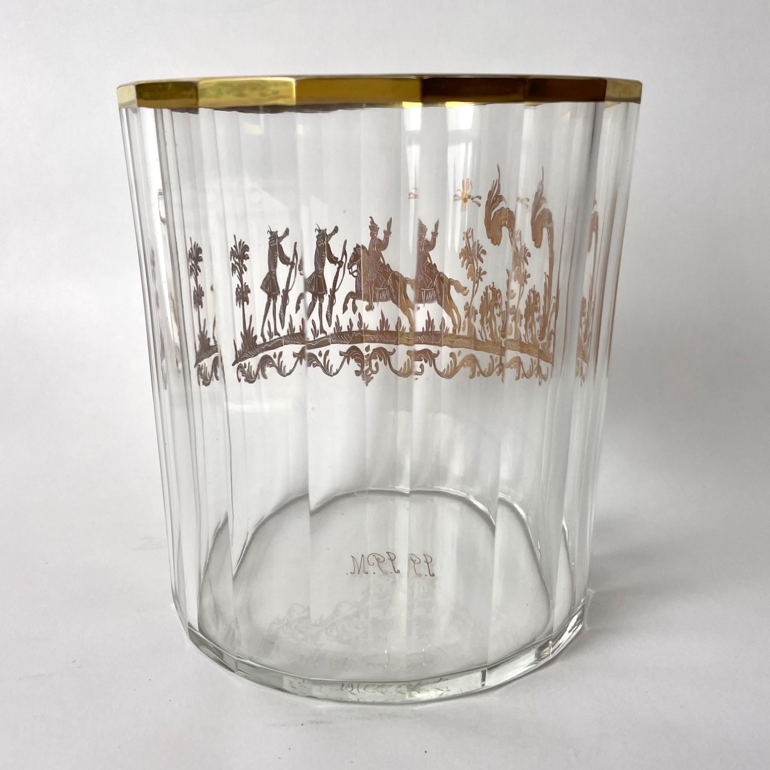 XIXe siècle Elegance du service à vodka en verre de cristal de la première moitié du 19e siècle en vente