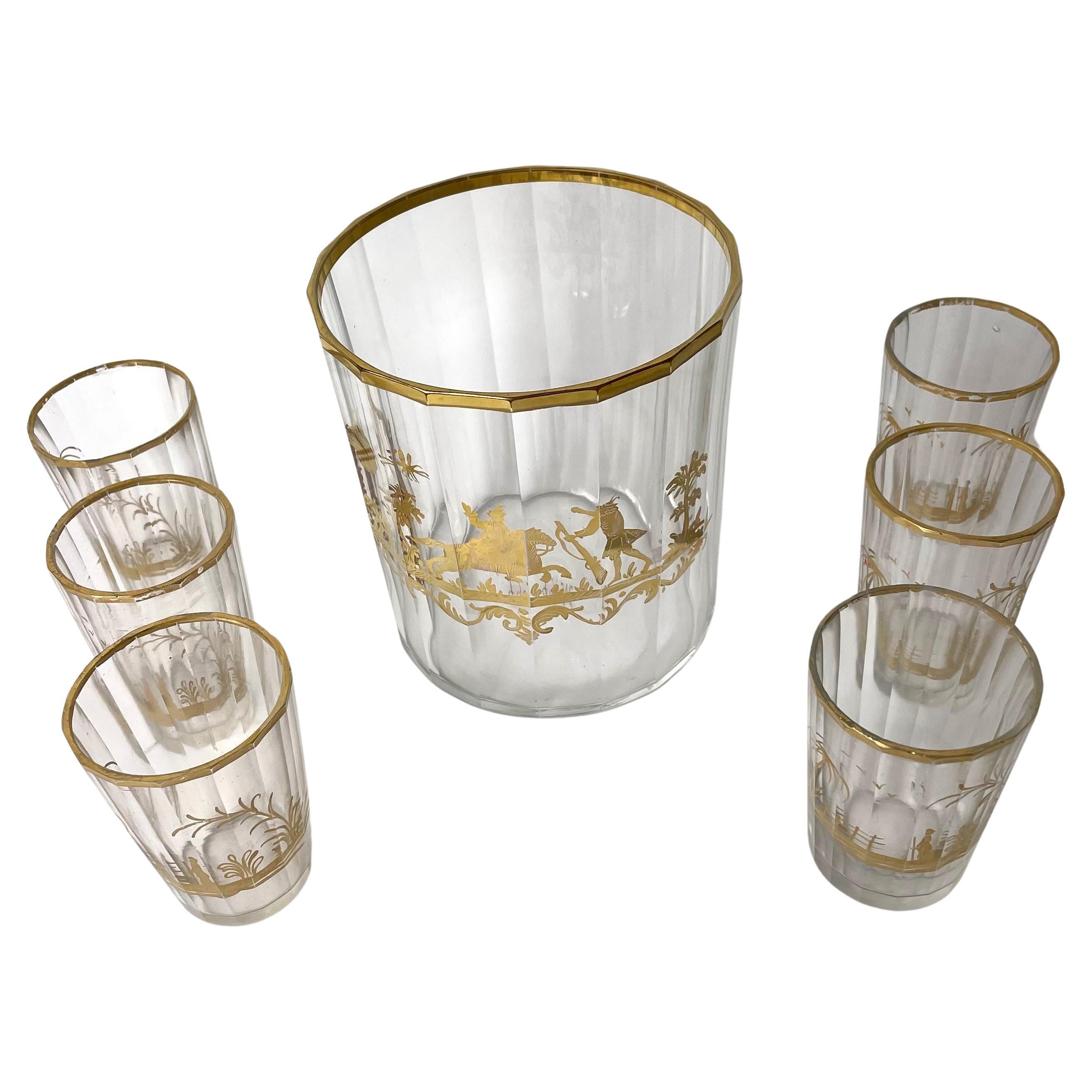 Elegant Vodka Set in Crystal Glass from the first half of the 19th Century For Sale