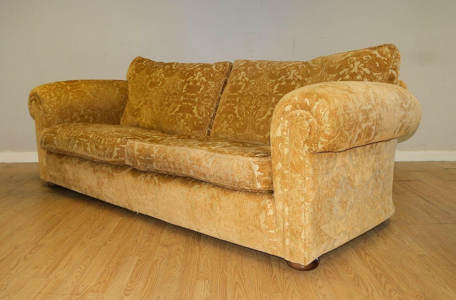 Country Elegant Walford Duresta Tumeric Three Seater Sofa with Reversible Cushions